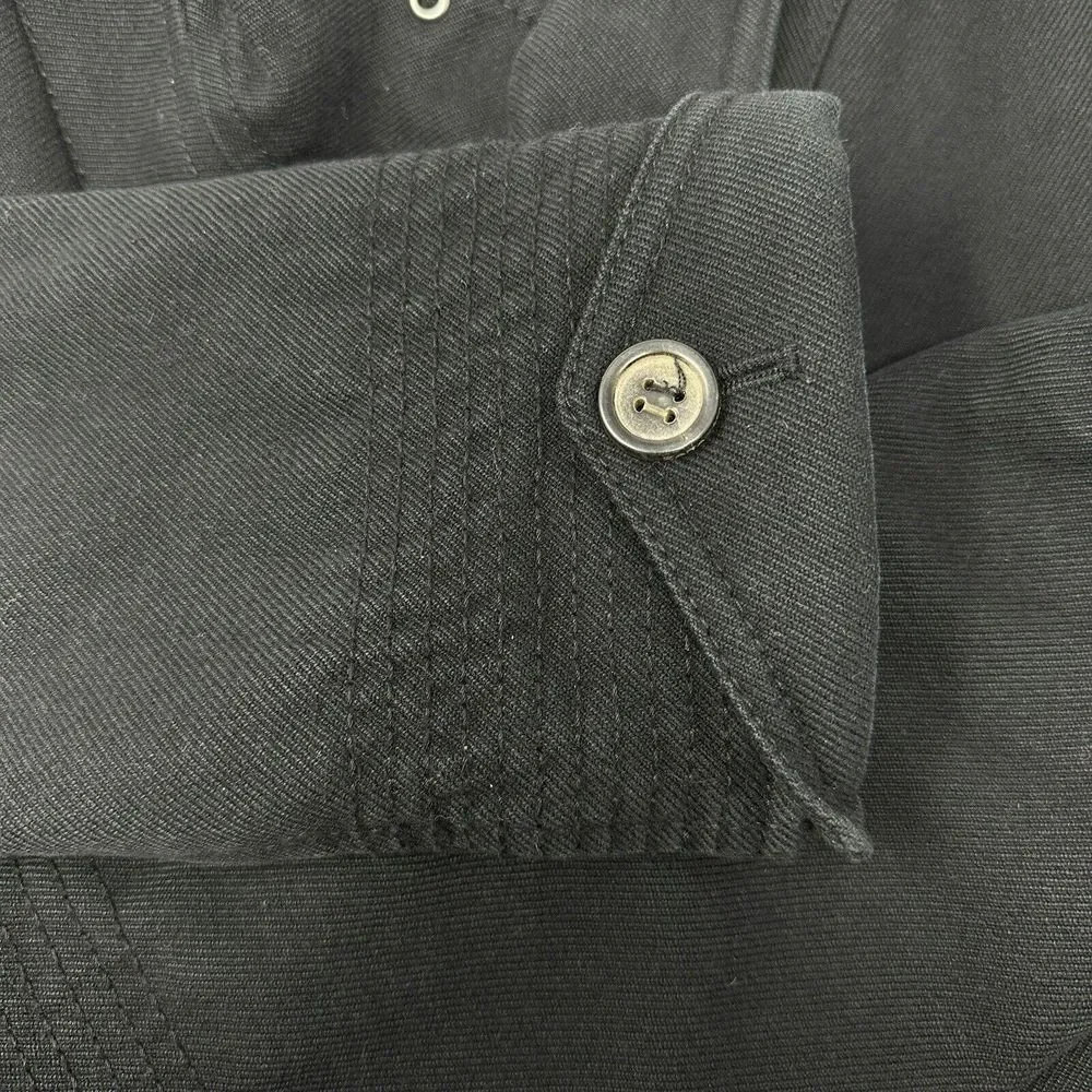 ZARA MAN Black Tag Coat Black Zip Hook Closure Cotton Wool Poly Blend‎ Small